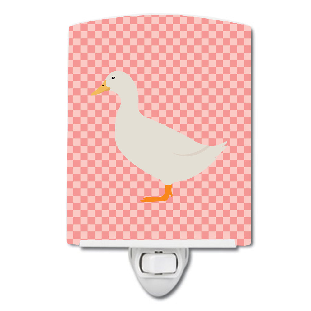 American Pekin Duck Pink Check Ceramic Night Light BB7860CNL - the-store.com