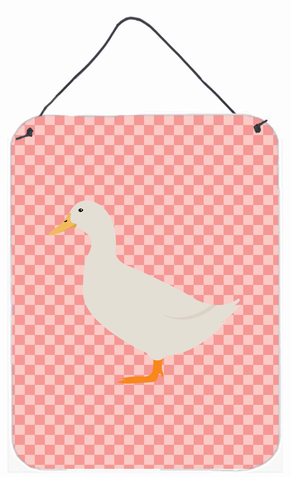 American Pekin Duck Pink Check Wall or Door Hanging Prints BB7860DS1216 by Caroline&#39;s Treasures