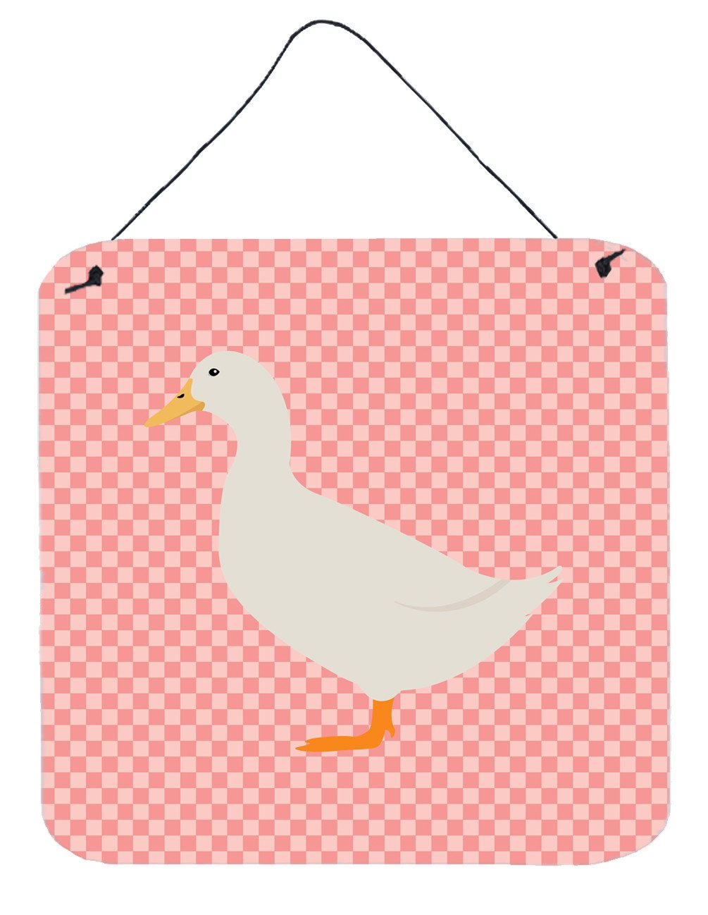 American Pekin Duck Pink Check Wall or Door Hanging Prints BB7860DS66 by Caroline's Treasures