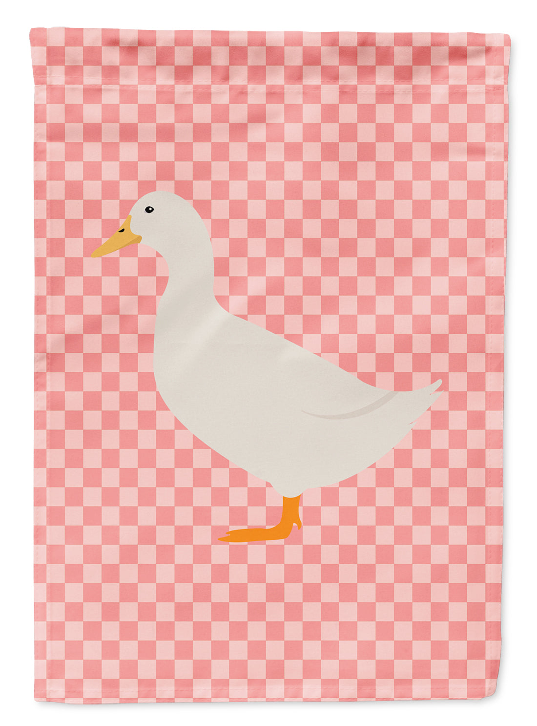 American Pekin Duck Pink Check Flag Garden Size  the-store.com.