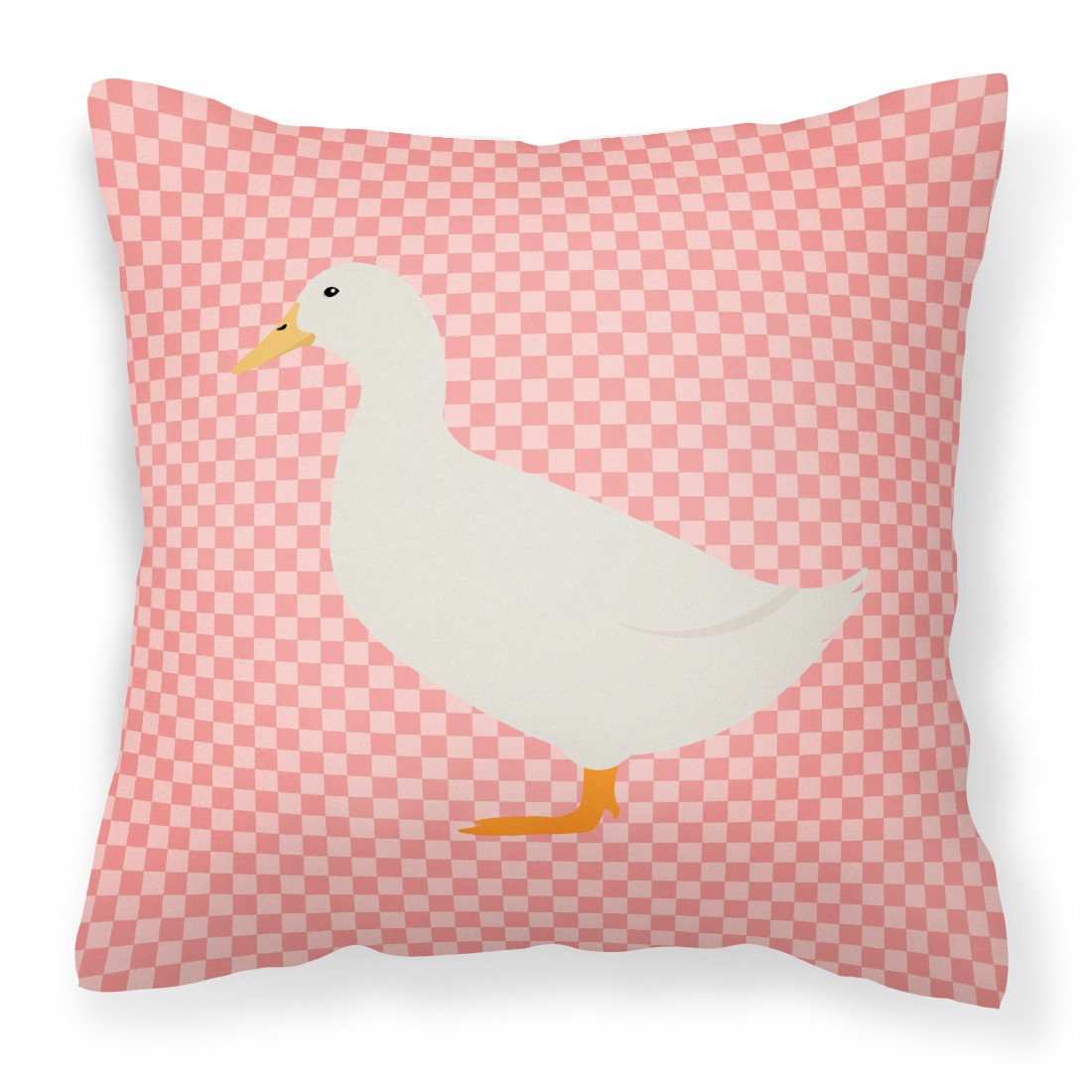 American Pekin Duck Pink Check Fabric Decorative Pillow BB7860PW1818 by Caroline's Treasures