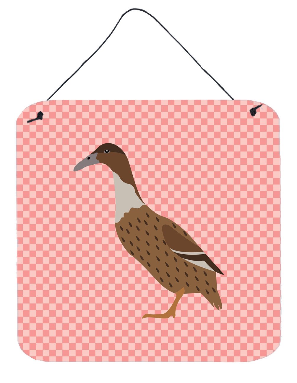 Dutch Hook Bill Duck Pink Check Wall or Door Hanging Prints BB7861DS66 by Caroline's Treasures