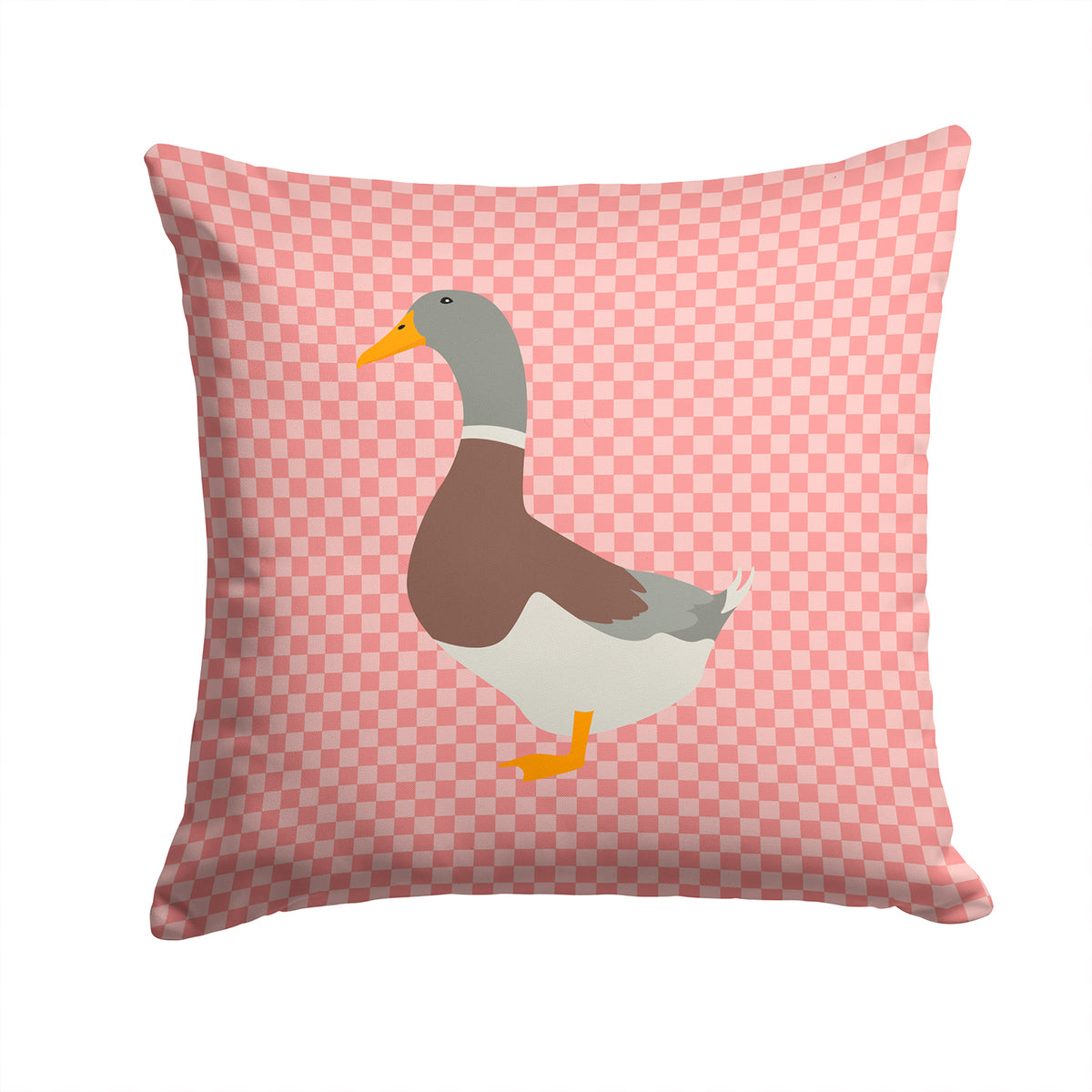 Saxony Sachsenente Duck Pink Check Fabric Decorative Pillow BB7863PW1414 - the-store.com