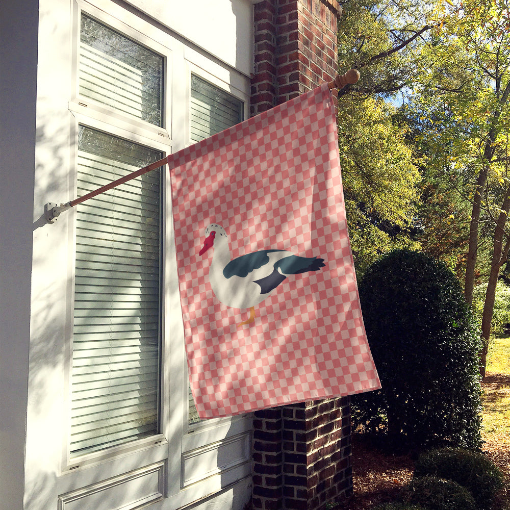 Muscovy Duck Pink Check Flag Canvas House Size BB7864CHF  the-store.com.