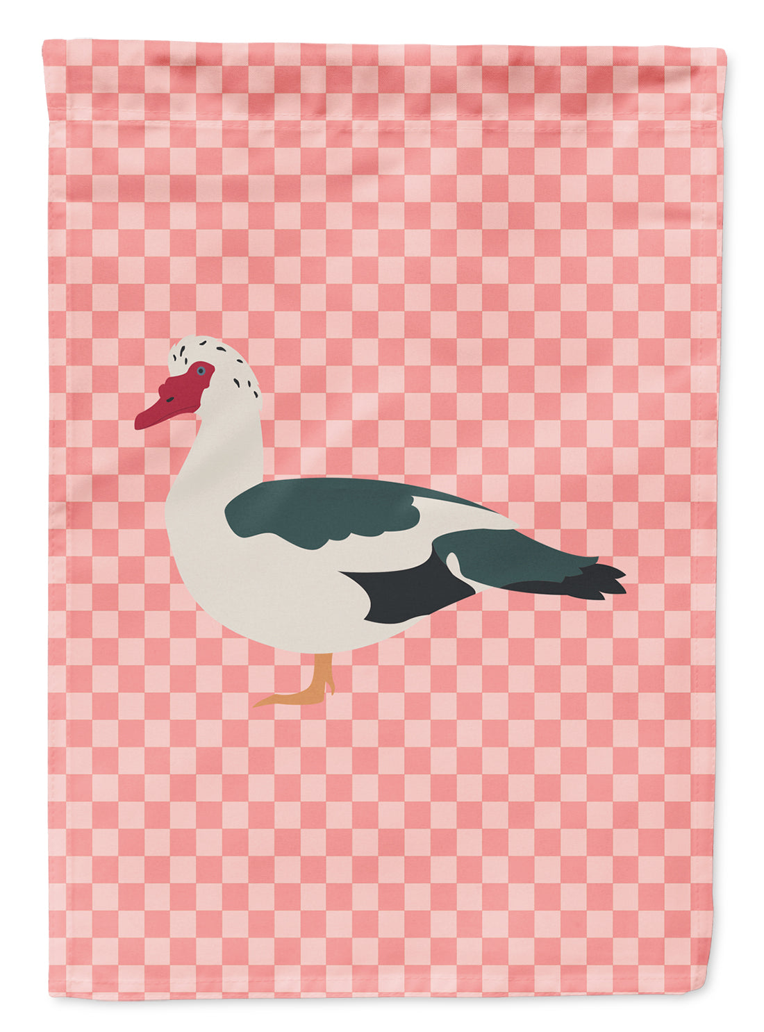 Muscovy Duck Pink Check Flag Garden Size  the-store.com.