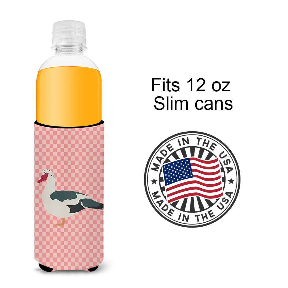 Muscovy Duck Pink Check  Ultra Hugger for slim cans  the-store.com.