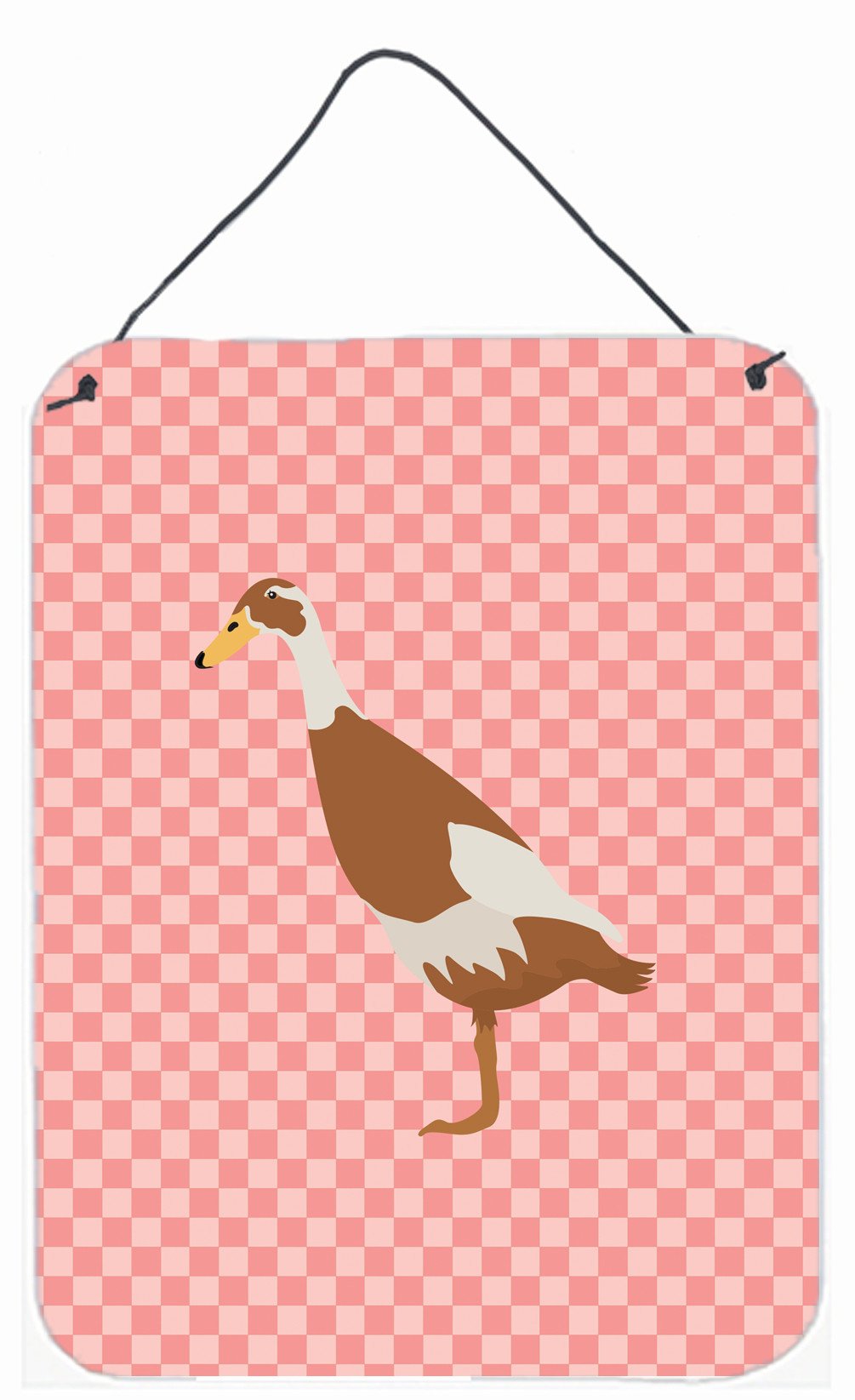 Indian Runner Duck Pink Check Wall or Door Hanging Prints BB7865DS1216 by Caroline&#39;s Treasures