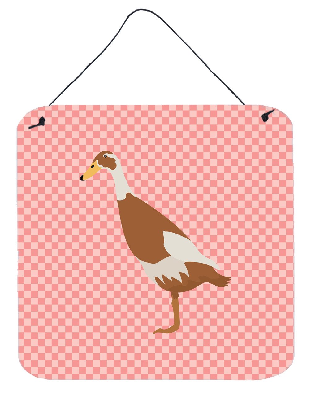 Indian Runner Duck Pink Check Wall or Door Hanging Prints BB7865DS66 by Caroline's Treasures