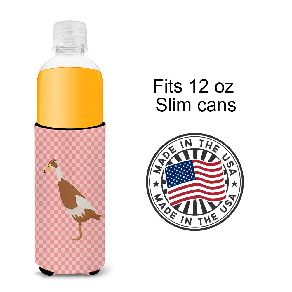 Indian Runner Duck Pink Check  Ultra Hugger for slim cans  the-store.com.