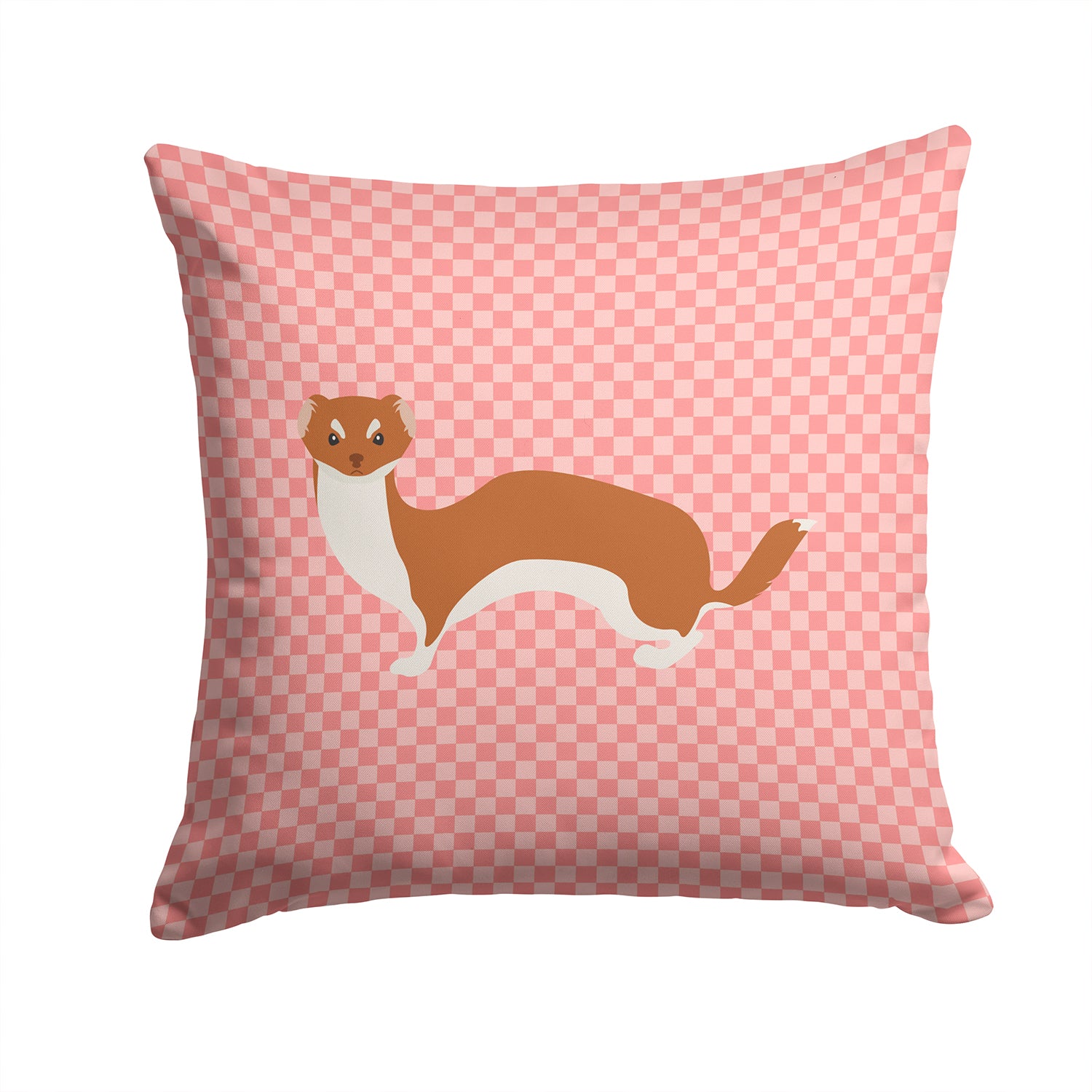 Weasel Pink Check Fabric Decorative Pillow BB7870PW1414 - the-store.com