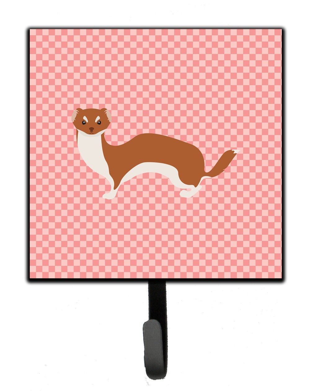 Weasel Pink Check Leash or Key Holder by Caroline&#39;s Treasures