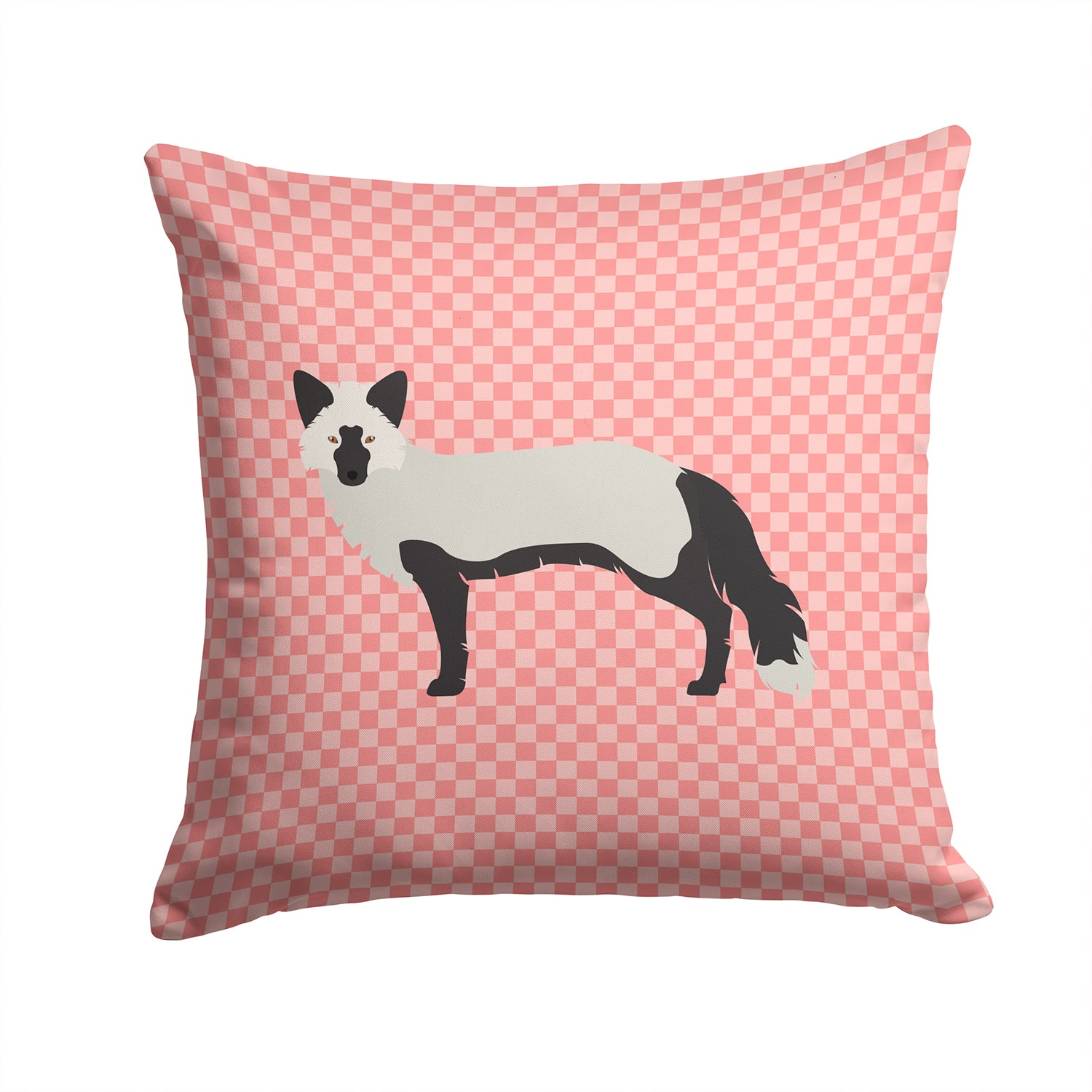 Silver Fox Pink Check Fabric Decorative Pillow BB7871PW1414 - the-store.com