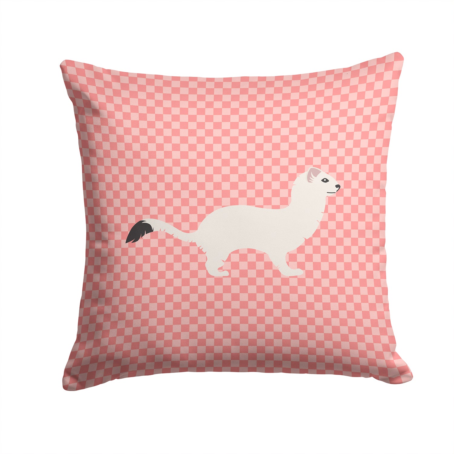 Stoat Short-tailed Weasel Pink Check Fabric Decorative Pillow BB7872PW1414 - the-store.com