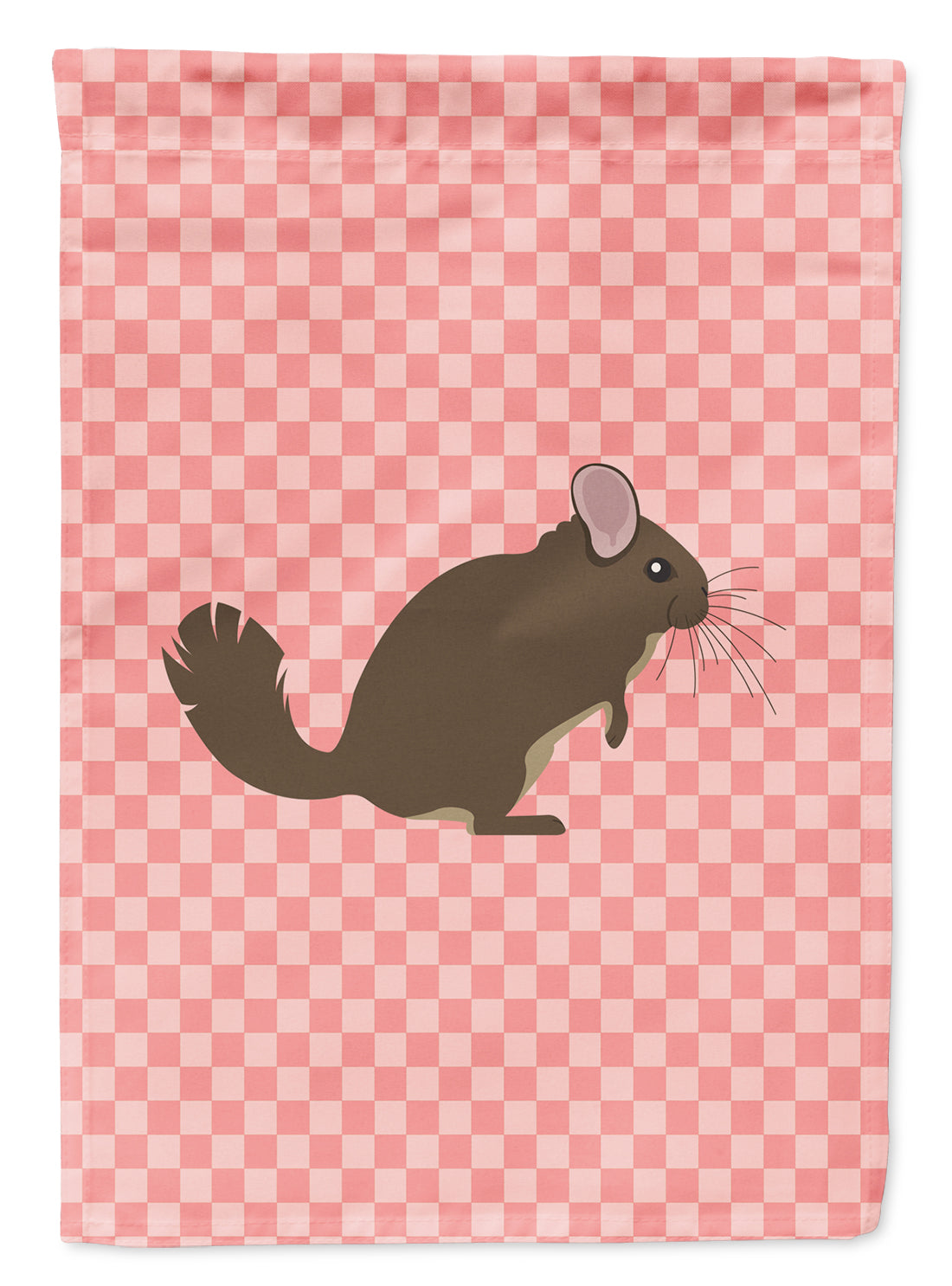 Chinchilla Pink Check Flag Garden Size  the-store.com.