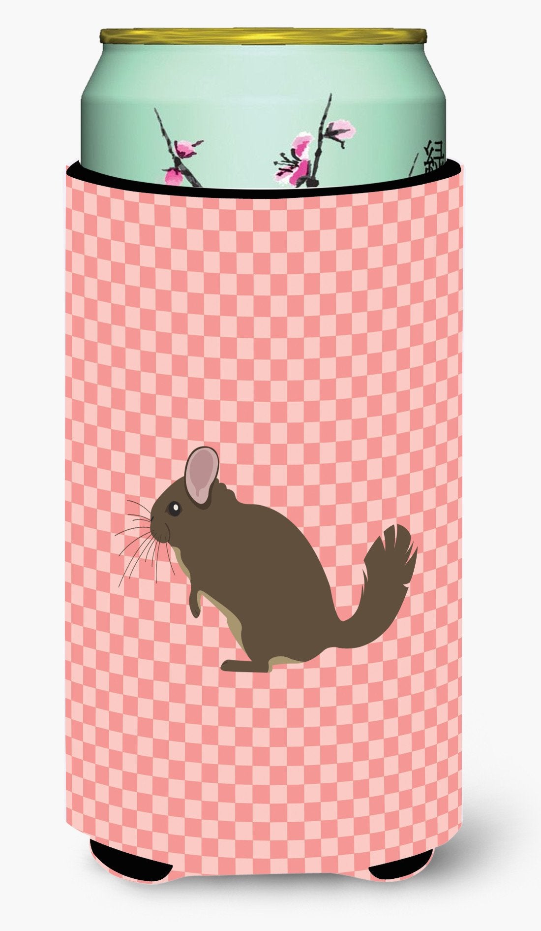 Chinchilla Pink Check Tall Boy Beverage Insulator Hugger BB7875TBC by Caroline's Treasures