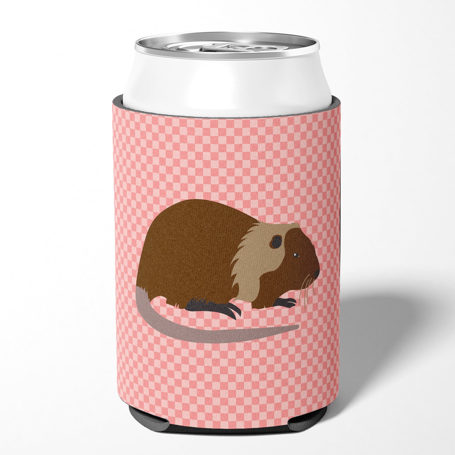 Coypu Nutria River Rat Pink Check Can or Bottle Hugger BB7879CC  the-store.com.