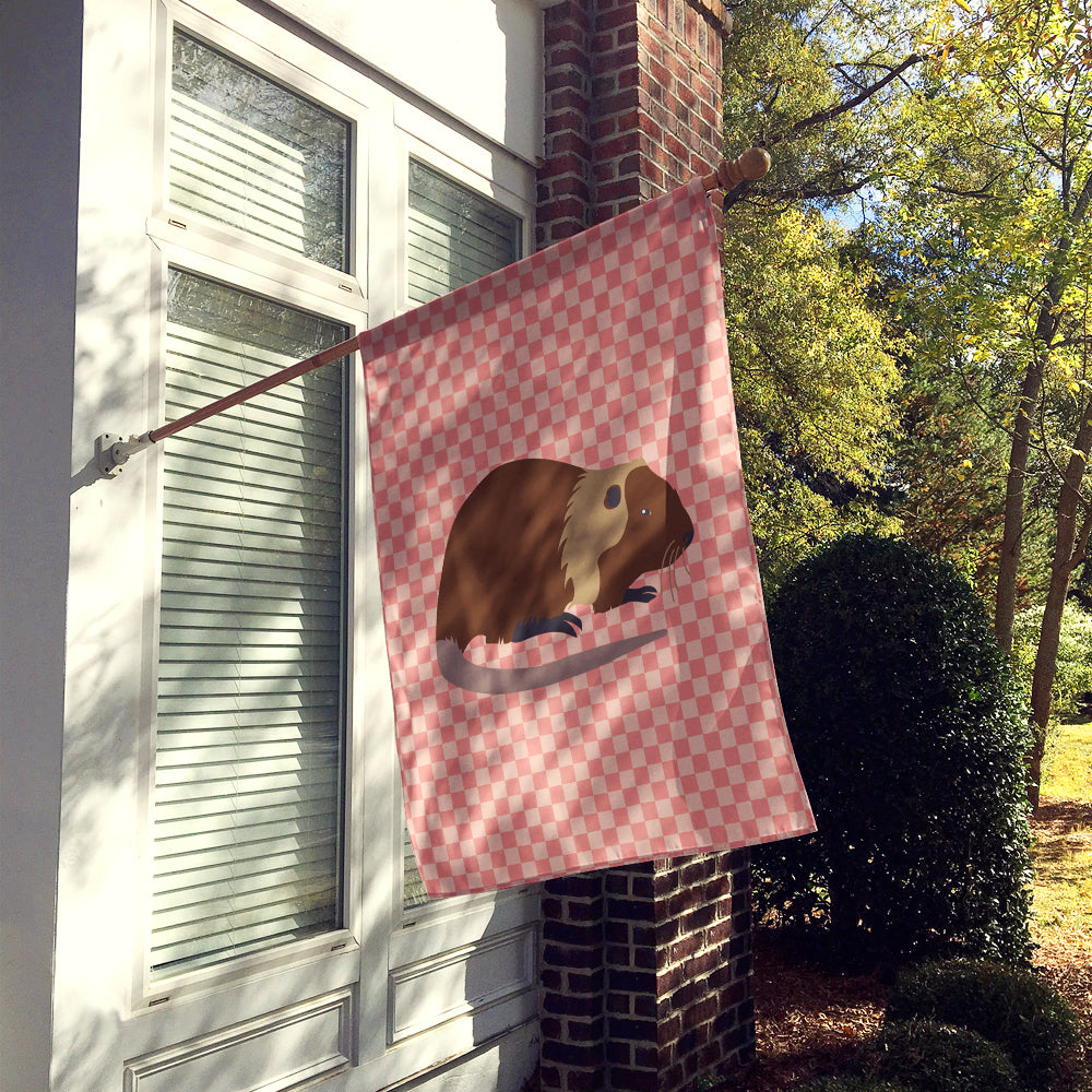 Coypu Nutria River Rat Pink Check Flag Canvas House Size BB7879CHF  the-store.com.