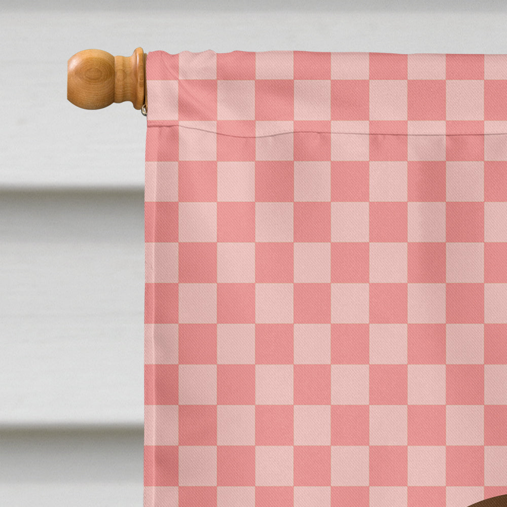 Coypu Nutria River Rat Pink Check Flag Canvas House Size BB7879CHF  the-store.com.