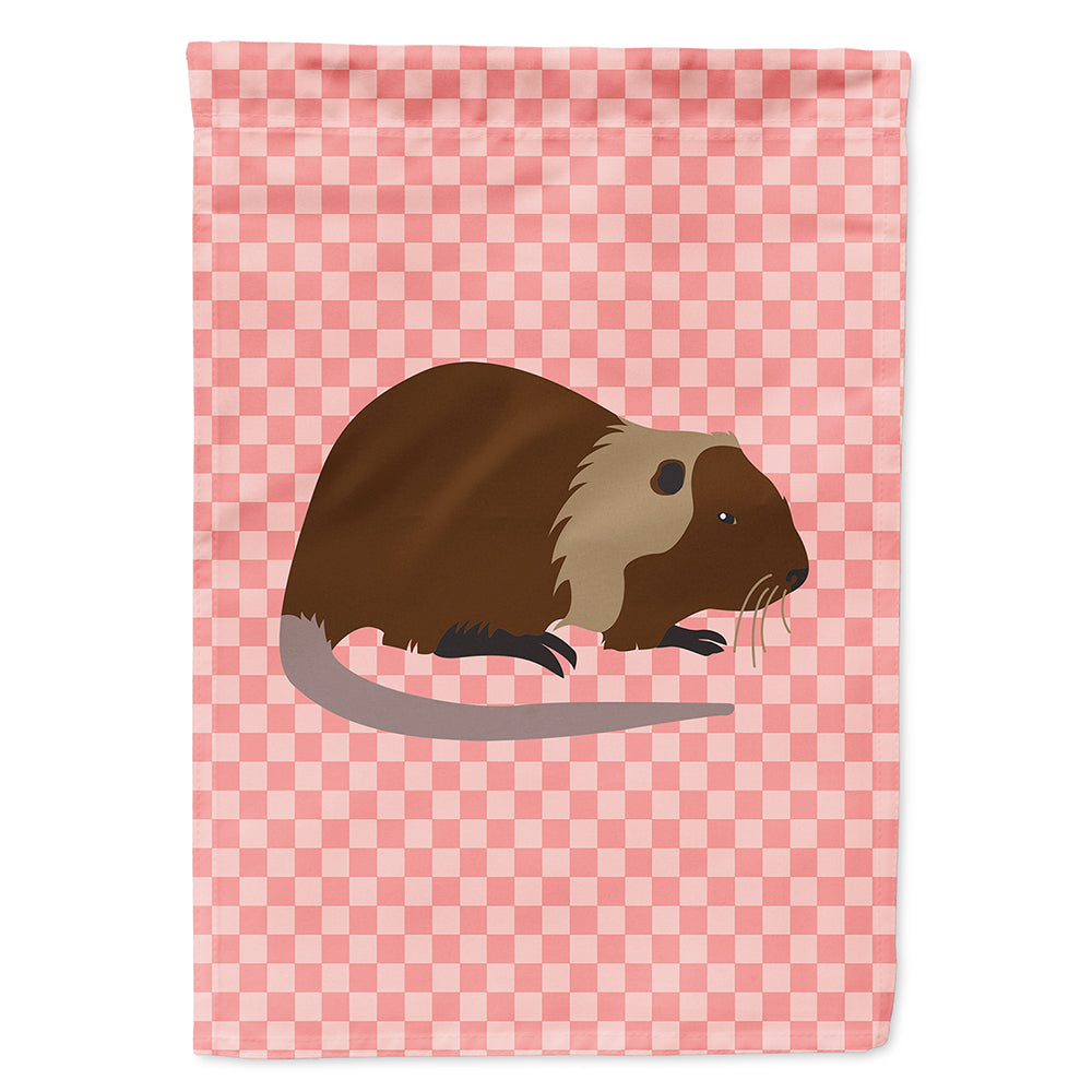 Coypu Nutria River Rat Pink Check Flag Canvas House Size BB7879CHF  the-store.com.