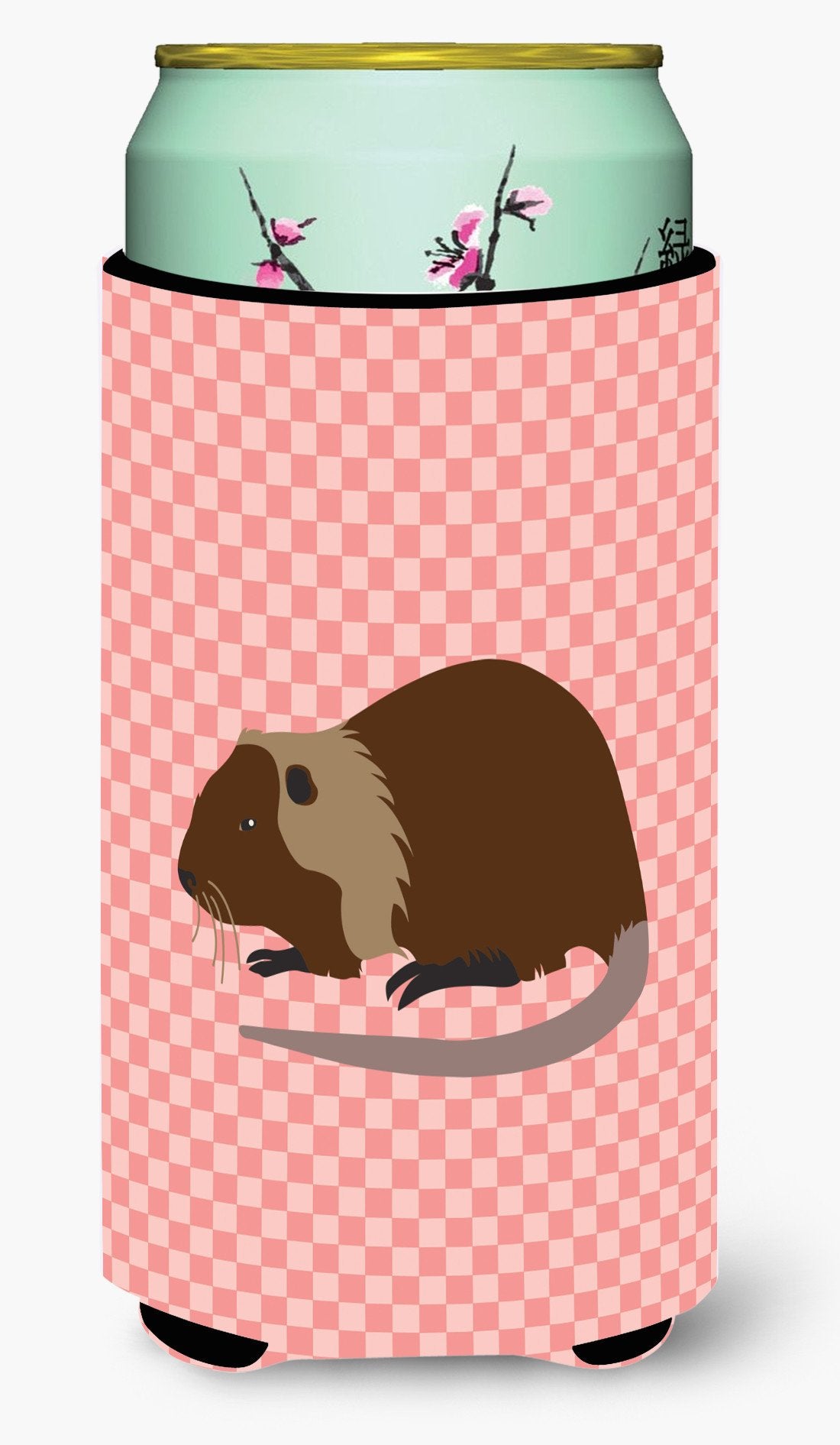 Coypu Nutria River Rat Pink Check Tall Boy Beverage Insulator Hugger BB7879TBC by Caroline's Treasures