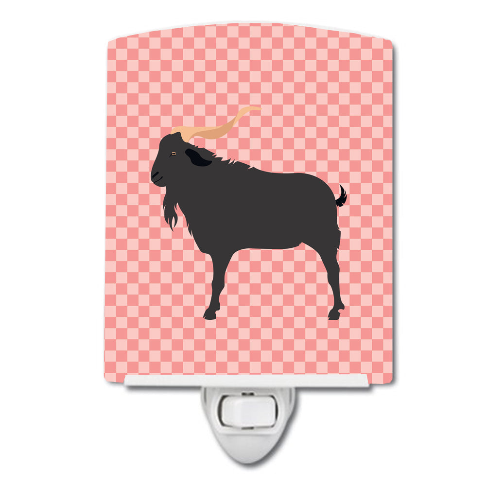 Verata Goat Pink Check Ceramic Night Light BB7882CNL - the-store.com