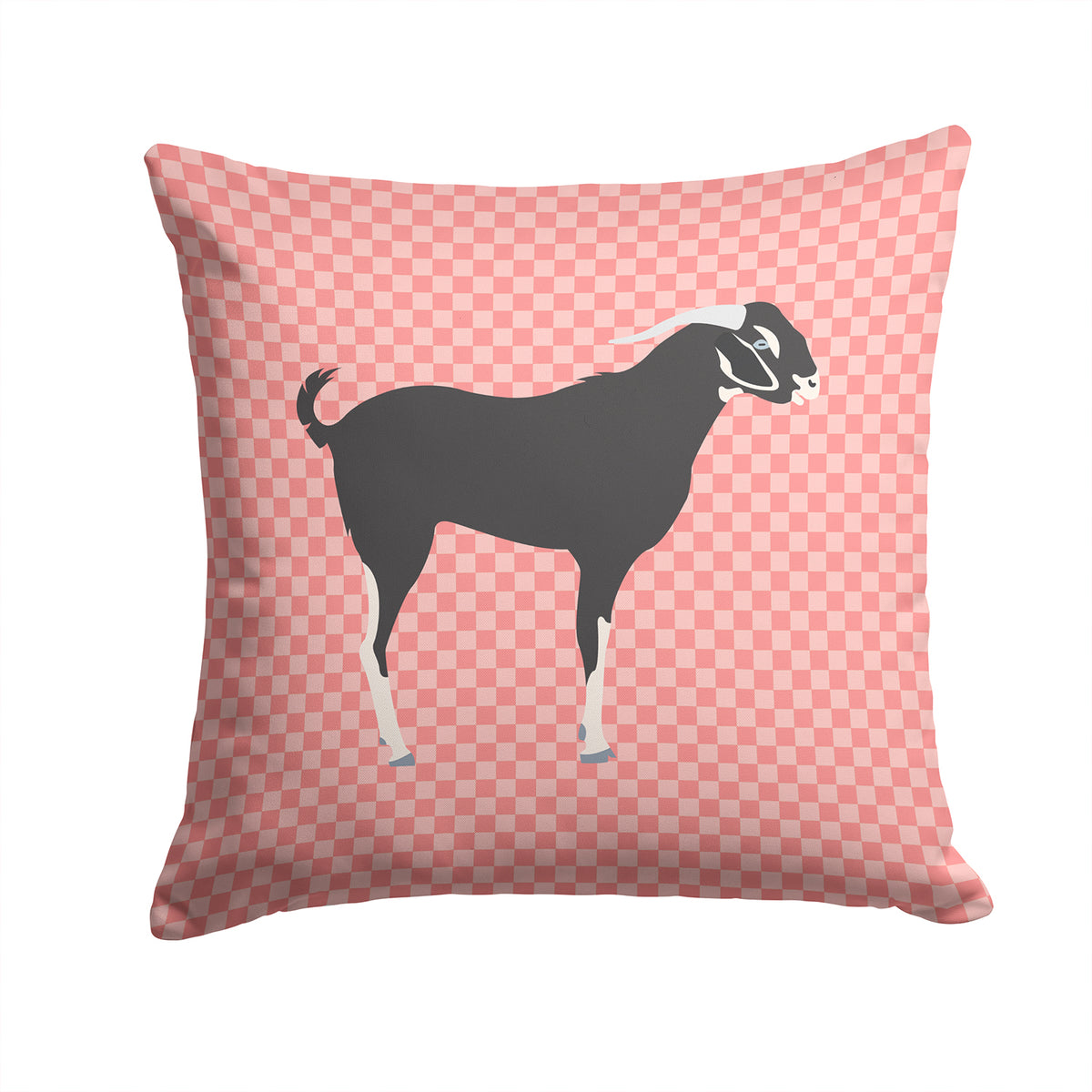 Black Bengal Goat Pink Check Fabric Decorative Pillow BB7884PW1414 - the-store.com