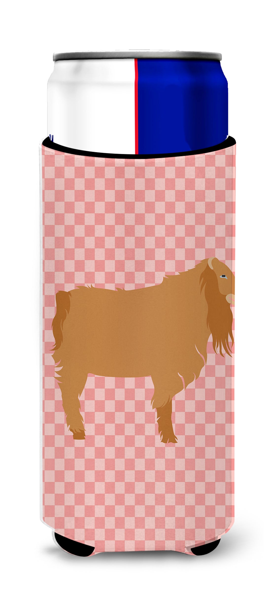 American Lamancha Goat Pink Check  Ultra Hugger for slim cans  the-store.com.