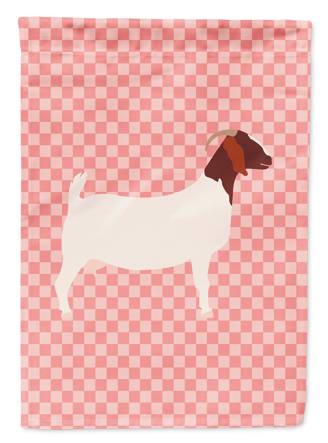 Boer Goat Pink Check Flag Garden Size  the-store.com.