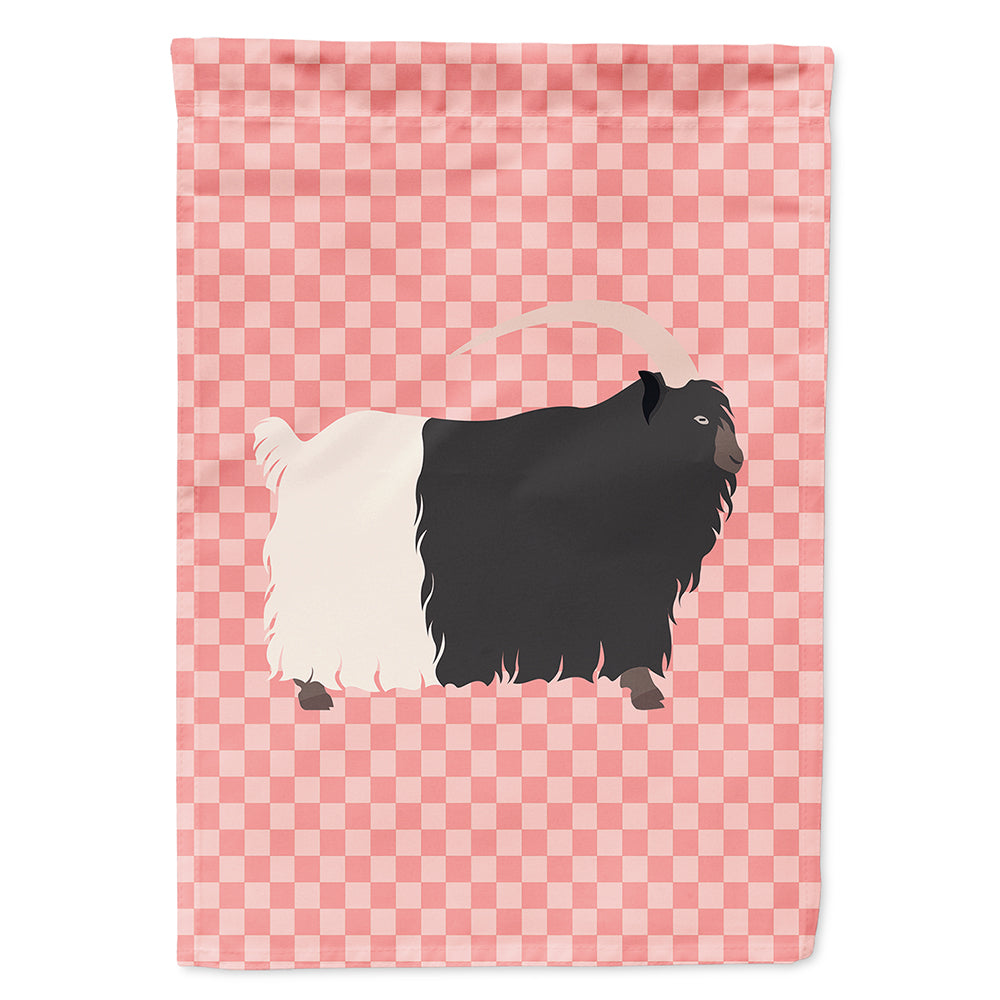 Welsh Black-Necked Goat Pink Check Flag Canvas House Size BB7887CHF  the-store.com.