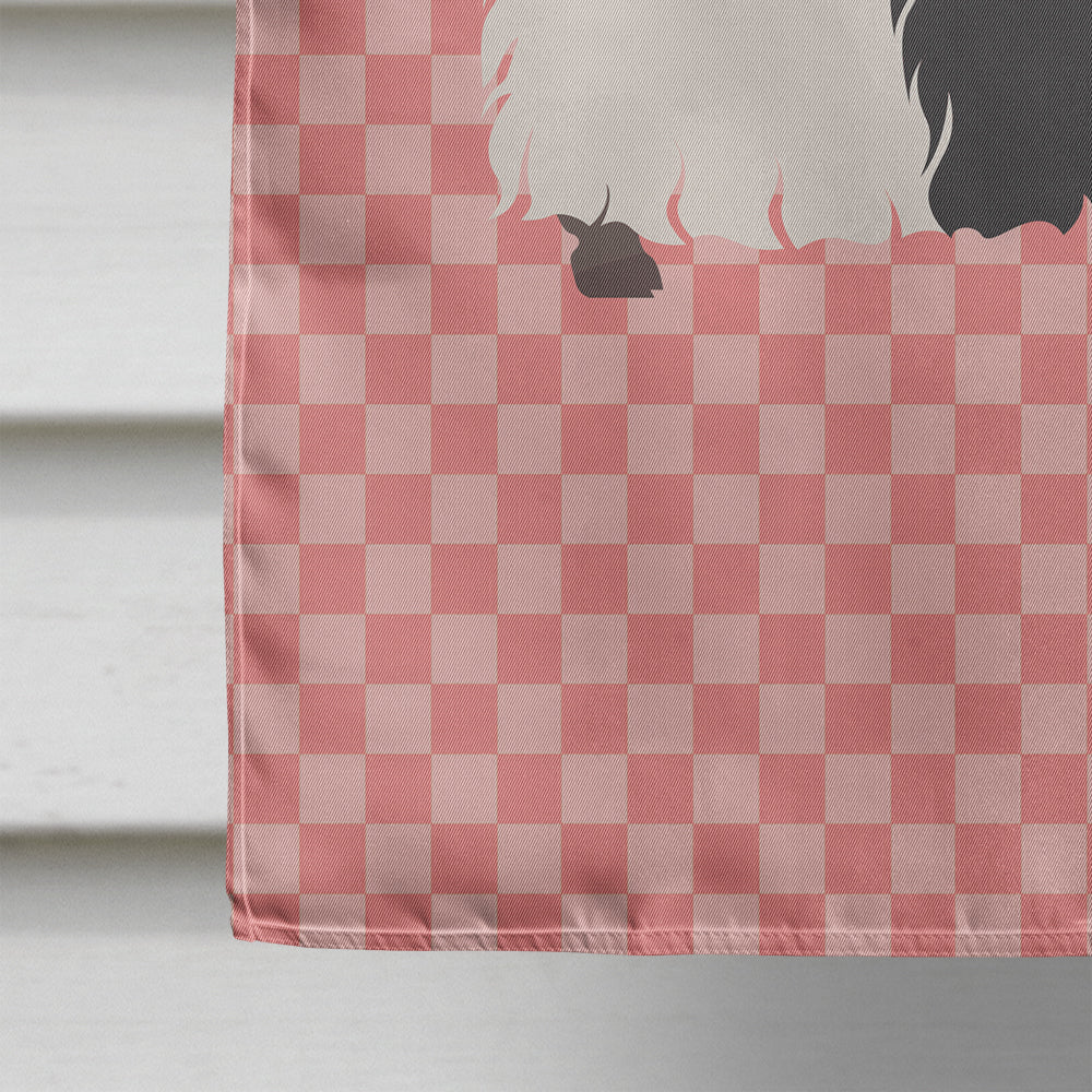 Welsh Black-Necked Goat Pink Check Flag Canvas House Size BB7887CHF  the-store.com.