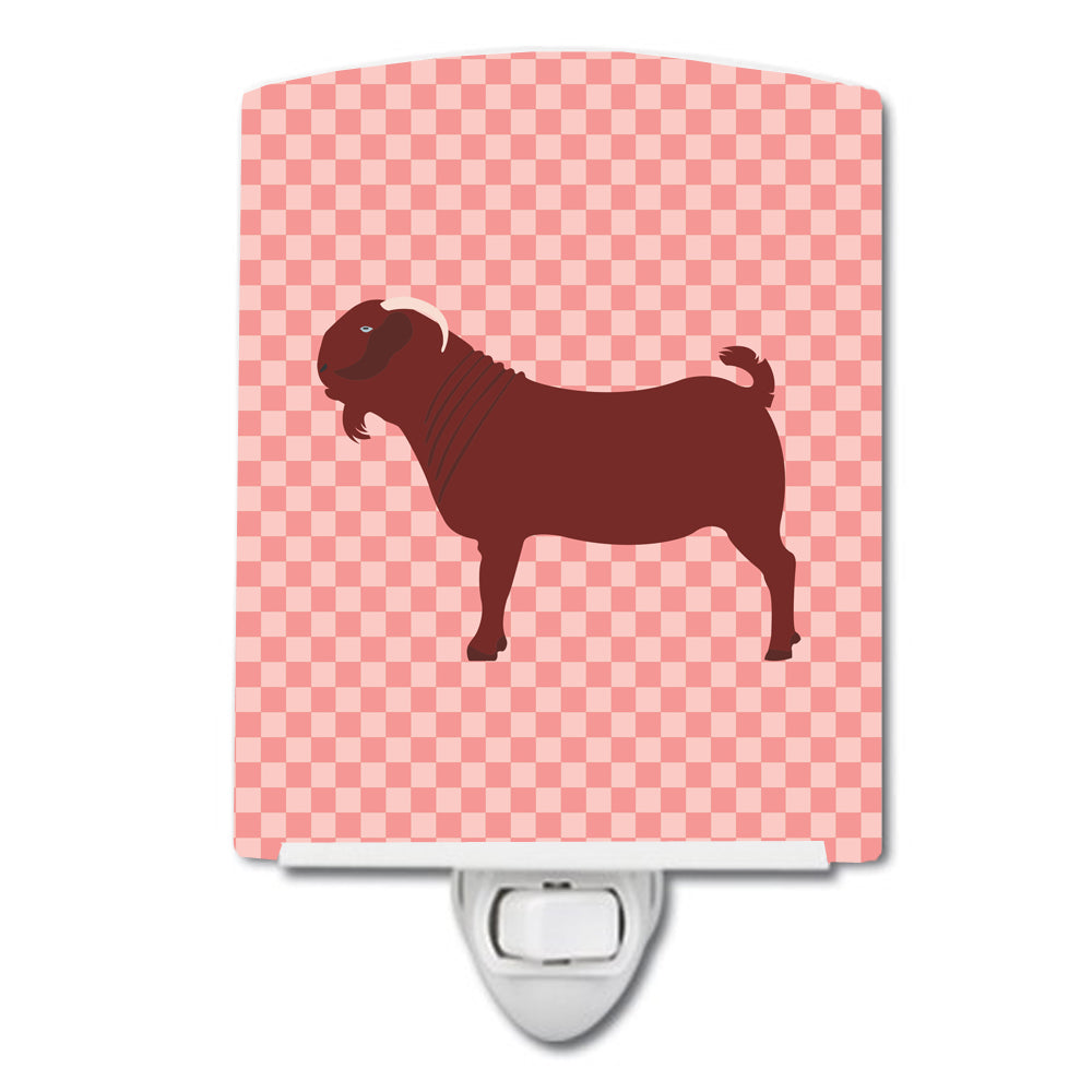 Kalahari Red Goat Pink Check Ceramic Night Light BB7891CNL - the-store.com