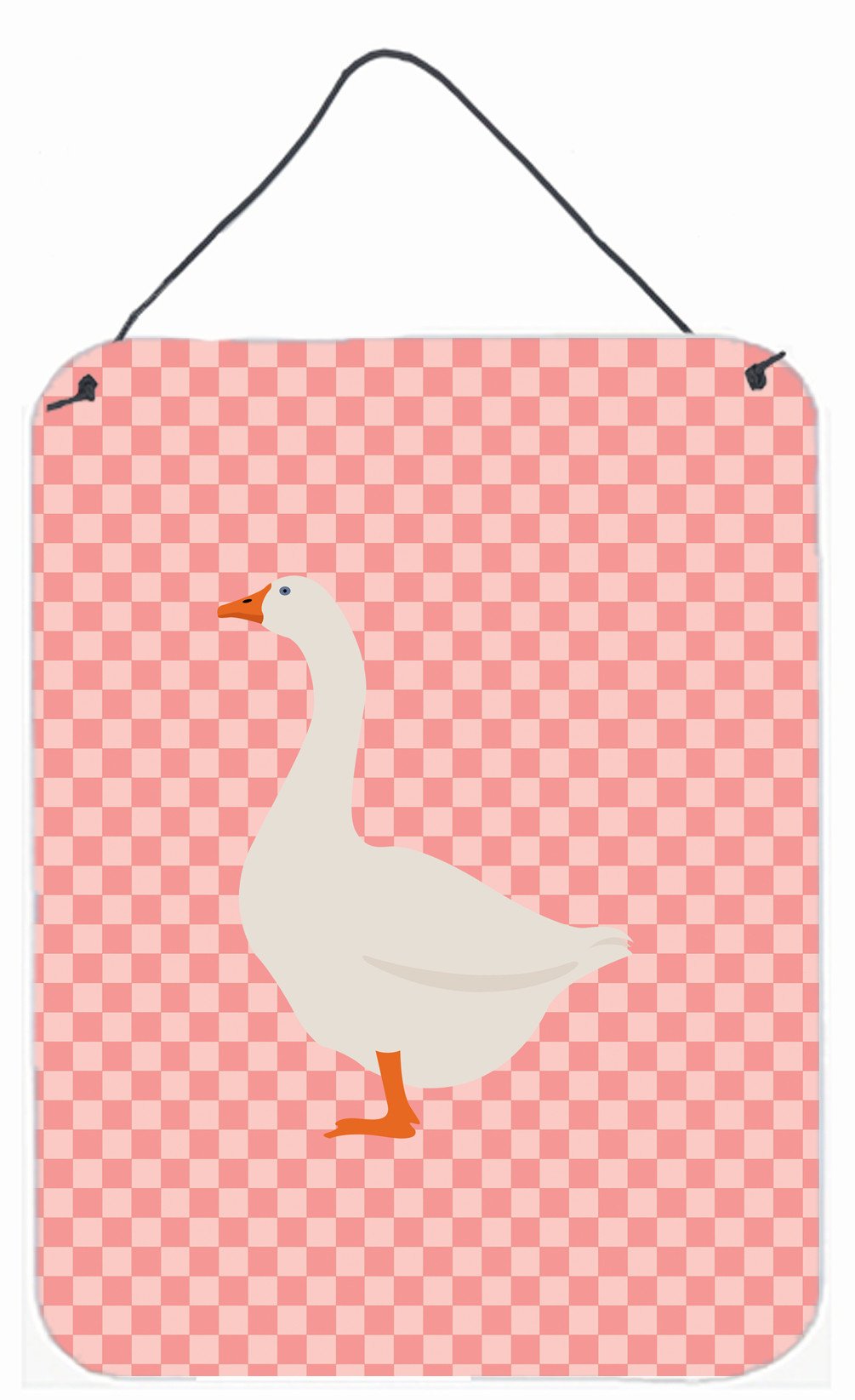 Embden Goose Pink Check Wall or Door Hanging Prints BB7892DS1216 by Caroline&#39;s Treasures