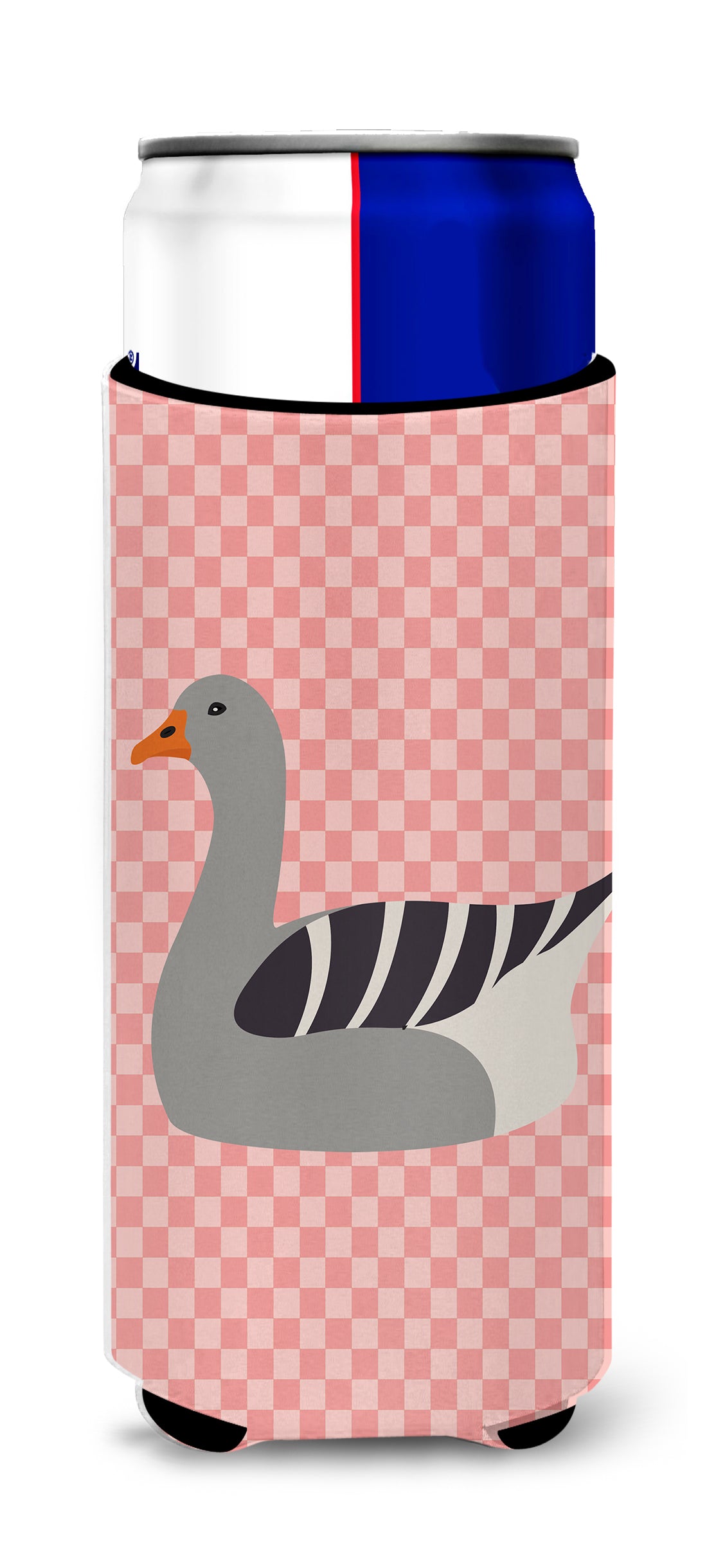 Pilgrim Goose Pink Check  Ultra Hugger for slim cans  the-store.com.