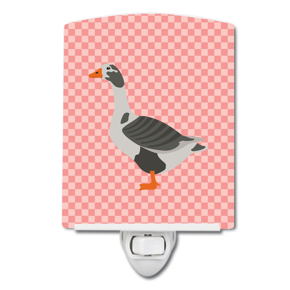 West of England Goose Pink Check Ceramic Night Light BB7895CNL - the-store.com