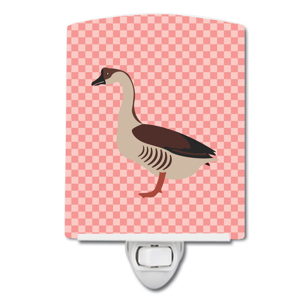 Chinese Goose Pink Check Ceramic Night Light BB7896CNL - the-store.com