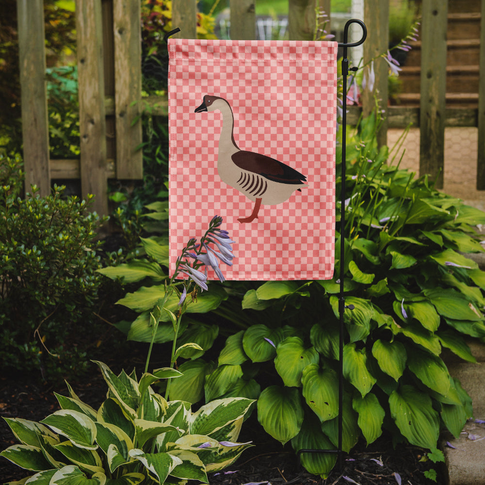 Chinese Goose Pink Check Flag Garden Size  the-store.com.