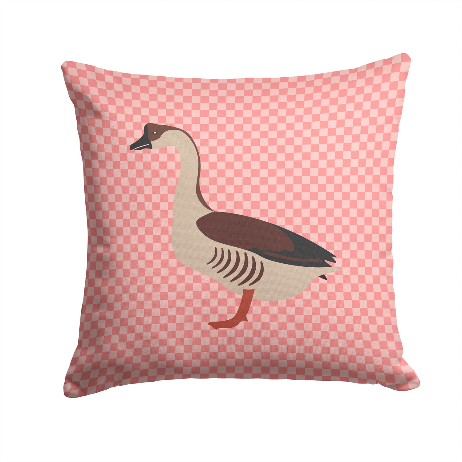 Chinese Goose Pink Check Fabric Decorative Pillow BB7896PW1414 - the-store.com