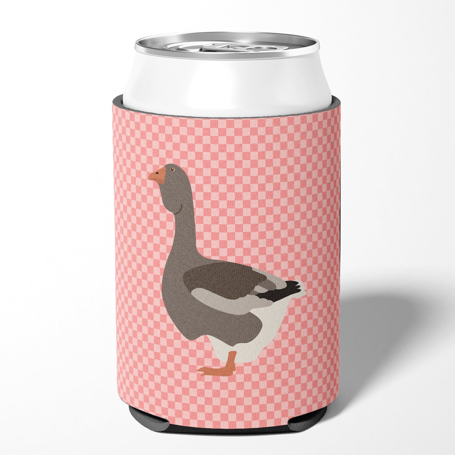 Toulouse Goose Pink Check Can or Bottle Hugger BB7897CC  the-store.com.