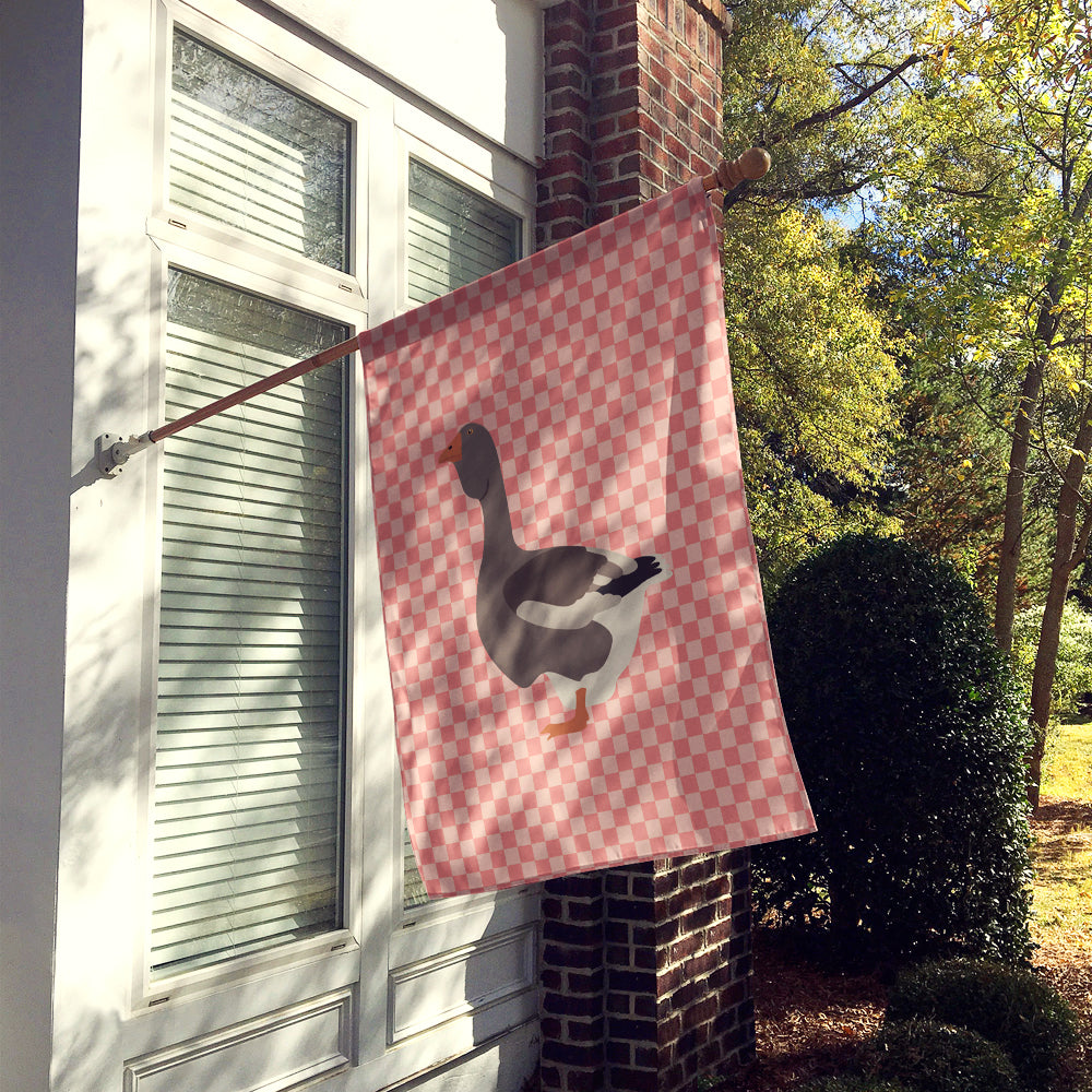 Toulouse Goose Pink Check Flag Canvas House Size BB7897CHF  the-store.com.