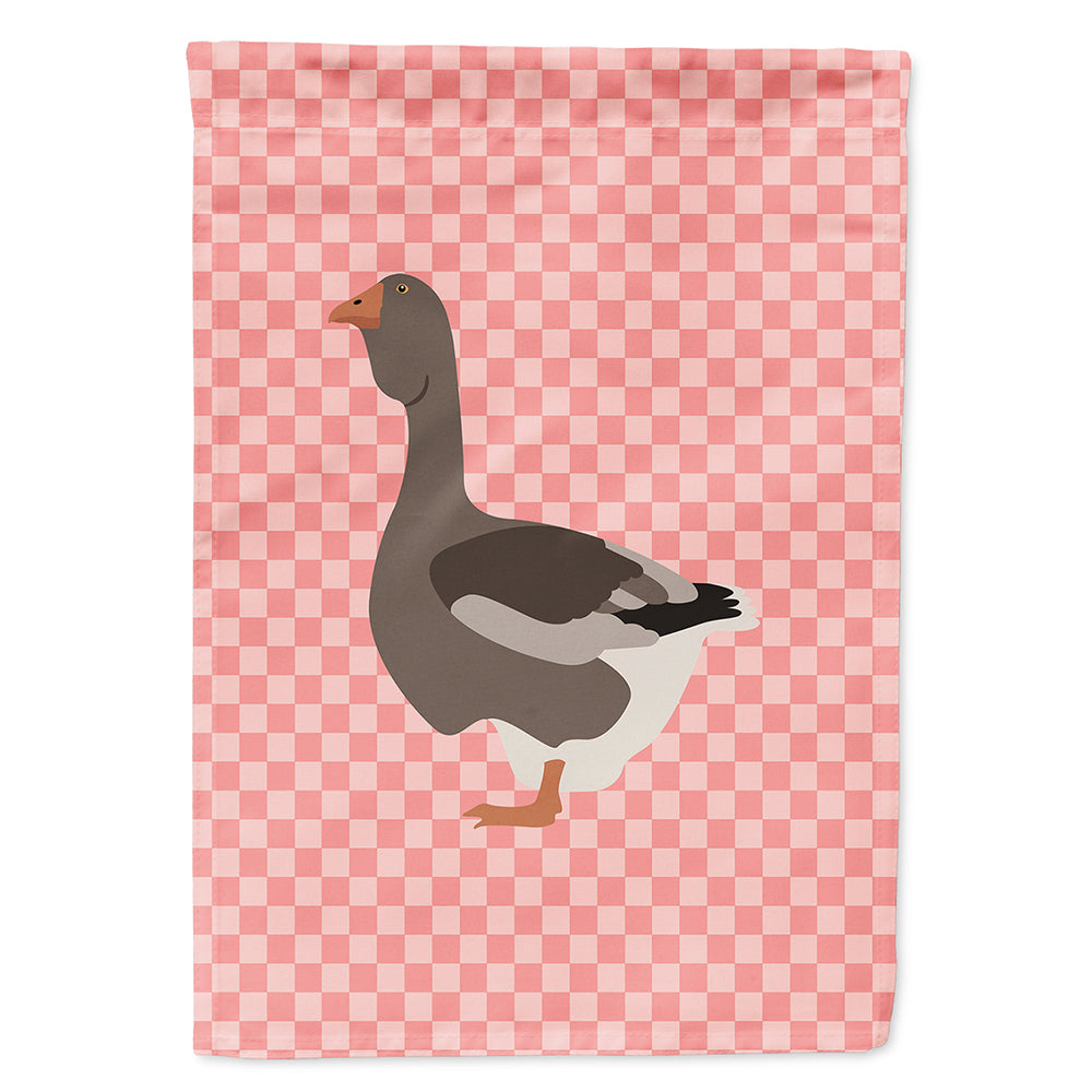 Toulouse Goose Pink Check Flag Canvas House Size BB7897CHF  the-store.com.