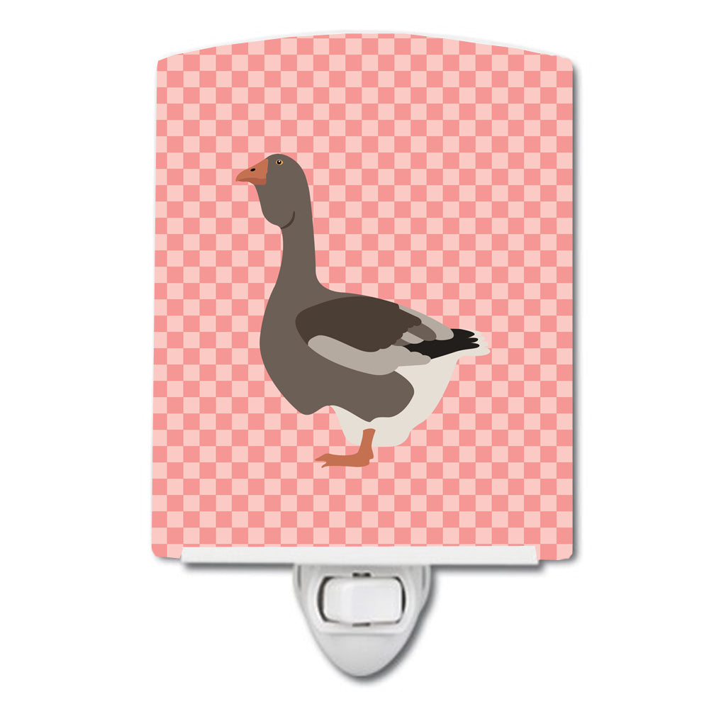 Toulouse Goose Pink Check Ceramic Night Light BB7897CNL - the-store.com