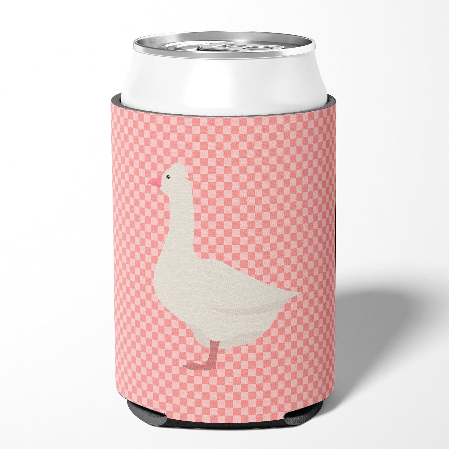 Roman Goose Pink Check Can or Bottle Hugger BB7898CC  the-store.com.