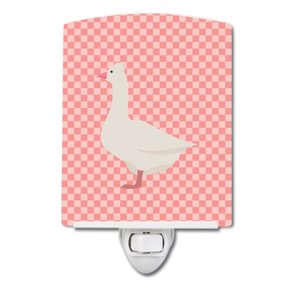 Roman Goose Pink Check Ceramic Night Light BB7898CNL - the-store.com