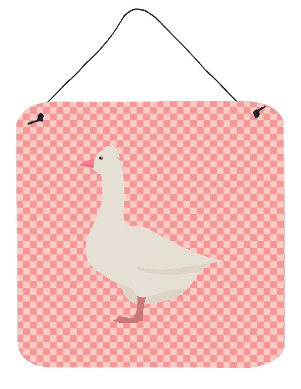 Roman Goose Pink Check Wall or Door Hanging Prints BB7898DS66 by Caroline&#39;s Treasures