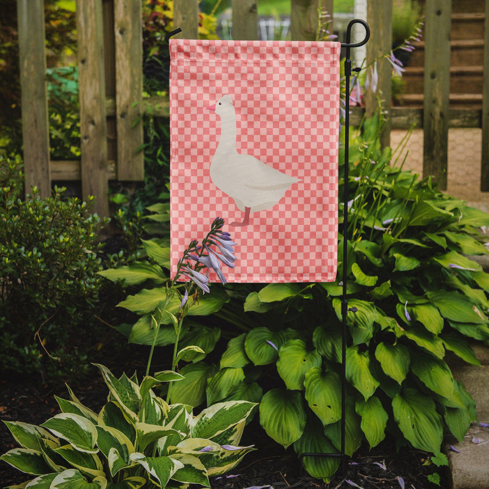 Roman Goose Pink Check Flag Garden Size  the-store.com.