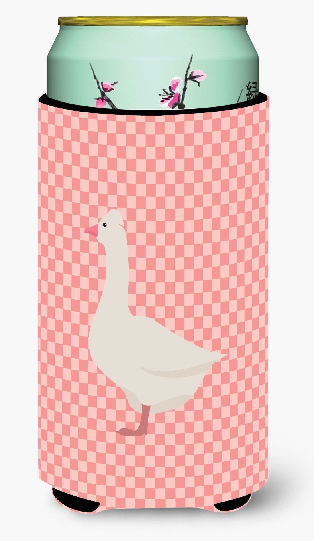 Roman Goose Pink Check Tall Boy Beverage Insulator Hugger BB7898TBC by Caroline&#39;s Treasures