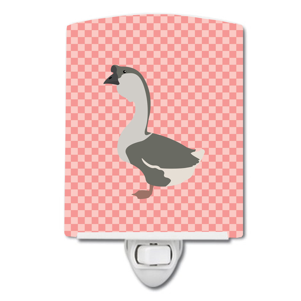 African Goose Pink Check Ceramic Night Light BB7899CNL - the-store.com