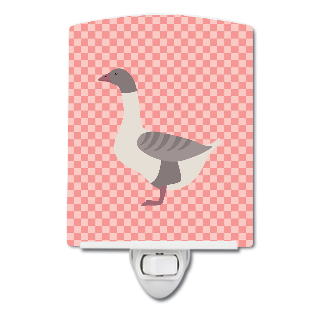 Buff Grey Back Goose Pink Check Ceramic Night Light BB7901CNL - the-store.com