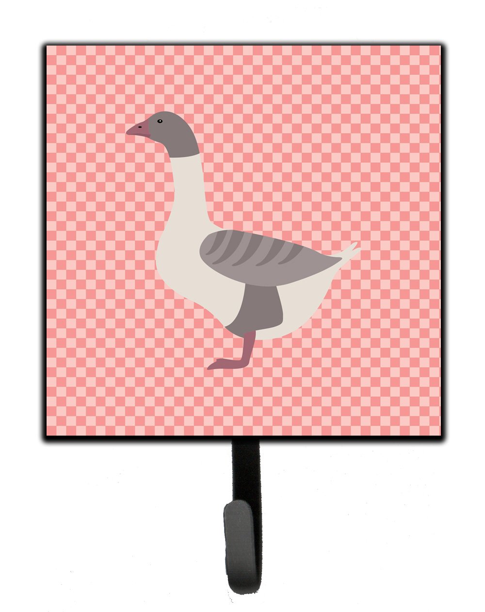 Buff Grey Back Goose Pink Check Leash or Key Holder by Caroline's Treasures