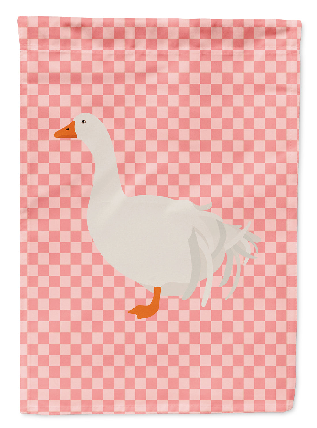 Sebastopol Goose Pink Check Flag Garden Size  the-store.com.